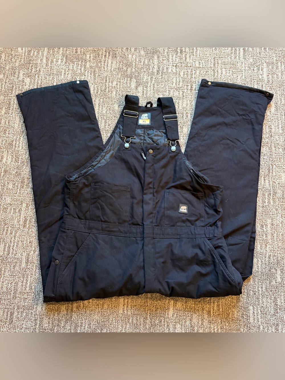 Berne men’s insulated black overalls coveralls size XL